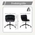 Miniatyrbild 2 av 6: Kontorsstol med sammetslen känsla, 360° vridbar, höjdjustering med en knapptryckning, design med ihåligt kors, svart
