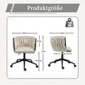 Miniatyrbild 2 av 6: Kontorsstol med sammetslen känsla, 360° vridbar, höjdjustering med en knapptryckning, design med ihåligt kors, beige