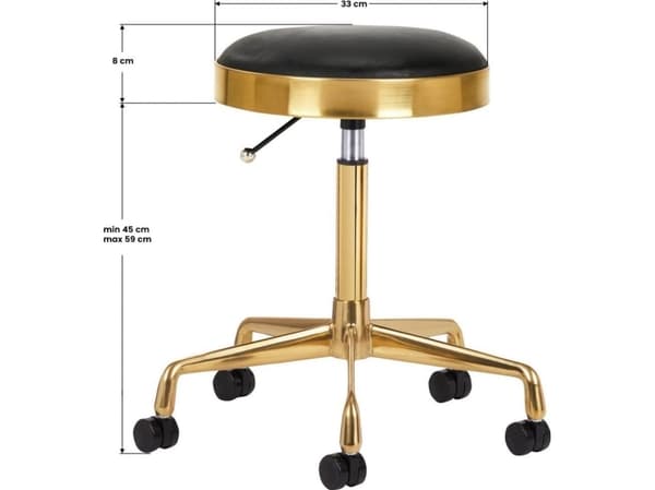 Activeshop KOSMETISK STOOL H7 GULL SVART