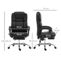 Miniatyrbillede 3 af 11: Rootz Justerbar kontorstol - Massagestol - Ergonomisk stol - Varme & massagefunktion - Faux læder - 66 cm x 67 cm x 118-126 cm, sort