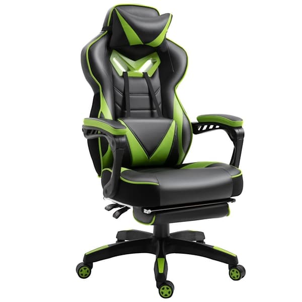 Rootz Ergonomic Gaming Office Chair - Drejestol - Justerbar stol - Fodstøtte og pude support - 65L x 70W x 118,5-128,5h cm