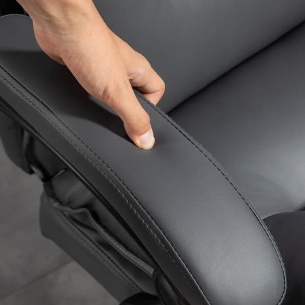 Rootz Ergonomic Office Chair - Justerbar skrivbordsstol - Bekvämt arbetssittning - Faux läder - 66L x 72W x 122-130H cm