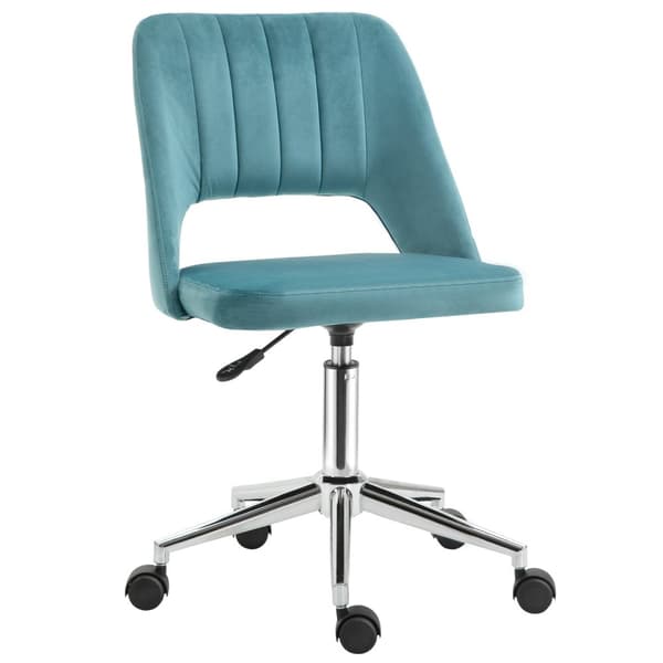 Rootz ergonomisk kontorstol - drejning - roterende - fløjl komfort - 49 x 60 x 79-91 cm - Højde justerbar - blå