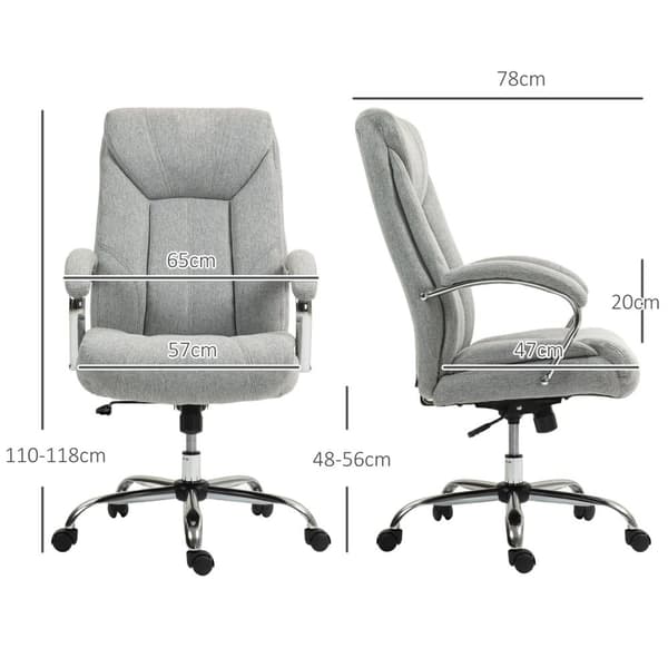 Rootz Ergonomic Office Chair - High Back Task Ordförande - Deskstol - Justerbar höjd & andningsbart tyg - 65 x 78 x 110-118 cm