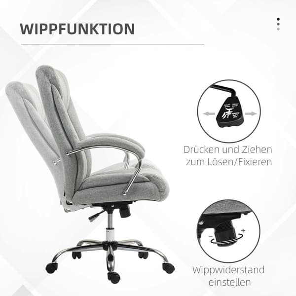 Rootz Ergonomic Office Chair - High Back Task Ordförande - Deskstol - Justerbar höjd & andningsbart tyg - 65 x 78 x 110-118 cm