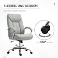 Miniatyrbild 6 av 11: Rootz Ergonomic Office Chair - High Back Task Ordförande - Deskstol - Justerbar höjd & andningsbart tyg - 65 x 78 x 110-118 cm