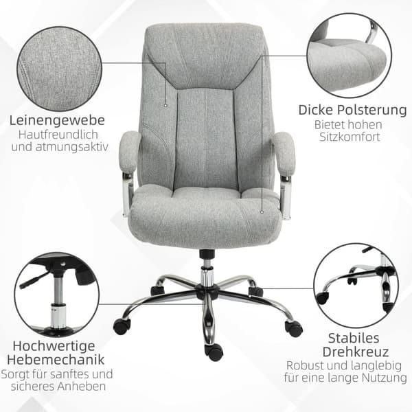 Rootz Ergonomic Office Chair - High Back Task Ordförande - Deskstol - Justerbar höjd & andningsbart tyg - 65 x 78 x 110-118 cm