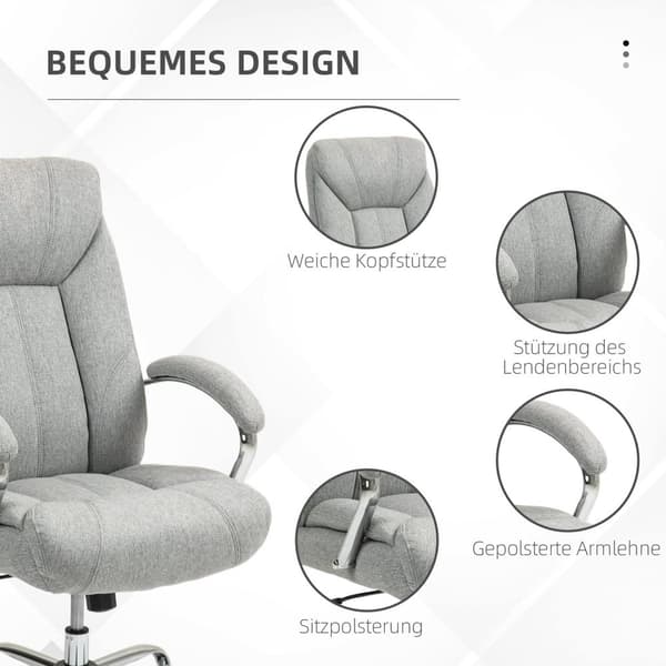 Rootz Ergonomic Office Chair - High Back Task Ordförande - Deskstol - Justerbar höjd & andningsbart tyg - 65 x 78 x 110-118 cm