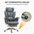 Miniatyrbillede 8 af 11: Rootz ergonomisk kontorstol - drejelig stol - justerbar computerstol - med fodstøtte og tilt - 74 cm x 65 cm x 120-128 cm