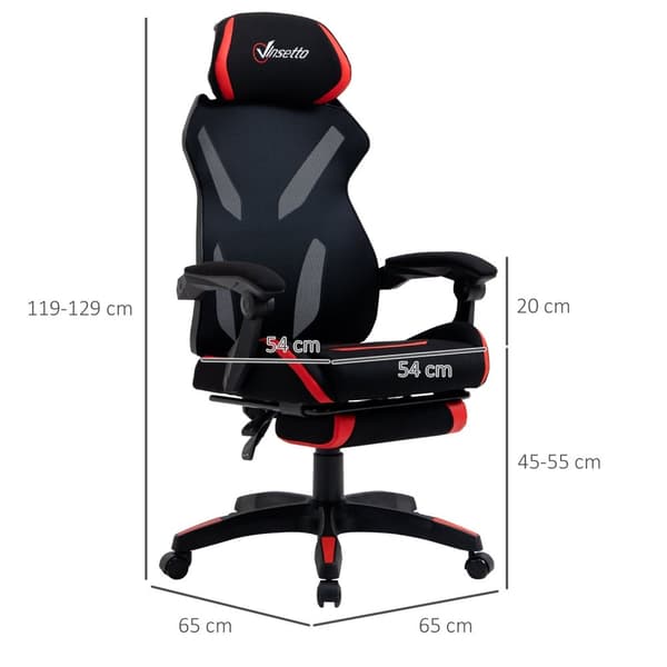 Rootz ergonomisk kontorstol - skrivebordsstol - drejestol - Lumbar support - 65 cm x 65 cm x 129 cm - Højde justerbar og åndbar