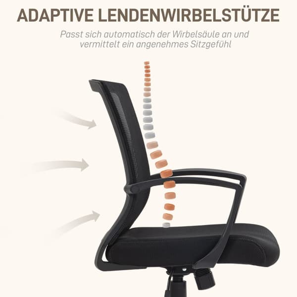 Rootz Ergonomic Office -tuoli - Mesh -työpöytä - Säädettävä toimistoistuin - Mukavuus ja kestävyys - 62 cm x 60 cm x 92-102 cm