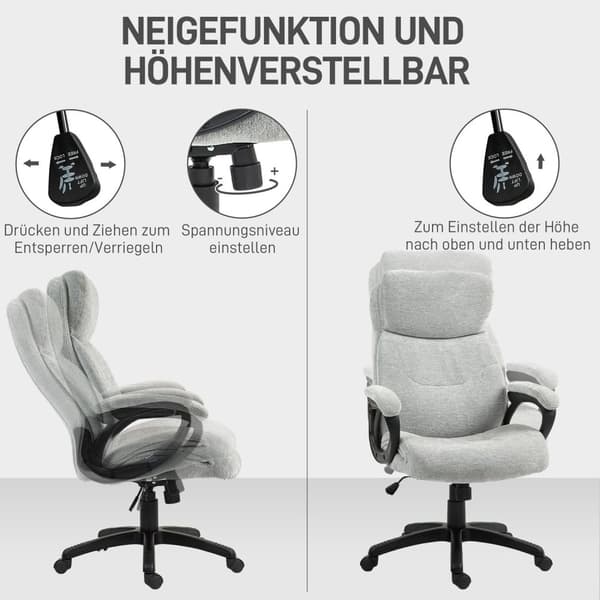 Rootz Ergonomic Office -tuoli - Pöytätuoli - Kääntötuoli - Korkeus säädettävä mukavuus - 66cm x 77cm x 106,5-115,5 cm - harmaa