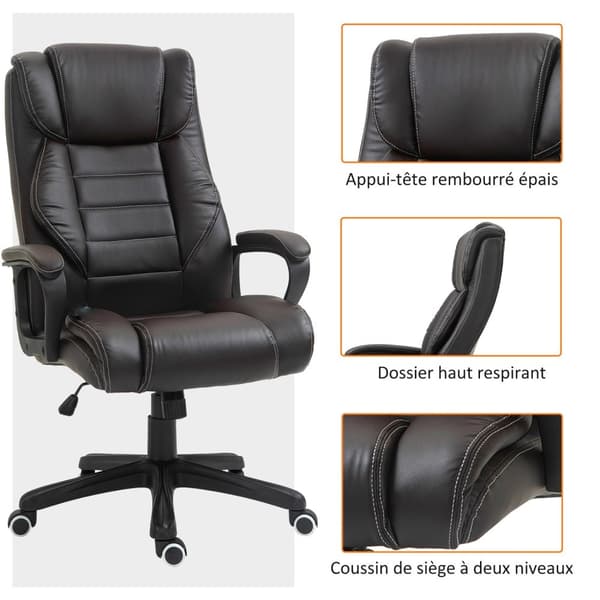 Rootz Executive Chair With Massage - Ergonomic Office Chair - Swivel Desk Chair - Maksimal komfort - 64W x 74d x 112-120H cm