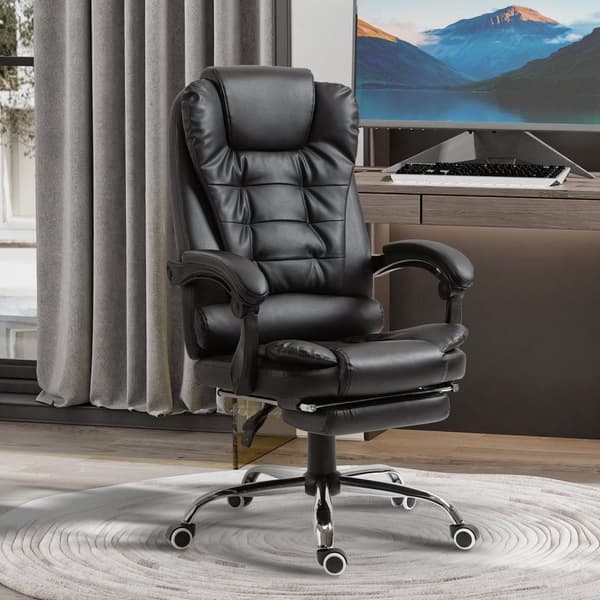 Rootz Executive Office -ordförande - Ergonomisk ordförande - Recining Seat - Comfort Tilt -funktion - 64,5 cm x 69 cm x 117 cm - Svart