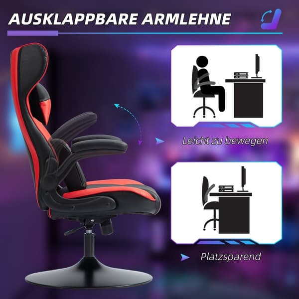 Rootz Gaming Chair - Swivel Chair - Ergonomic Rocking Chair - Justerbar komfort - 67 x 71 x 112 cm