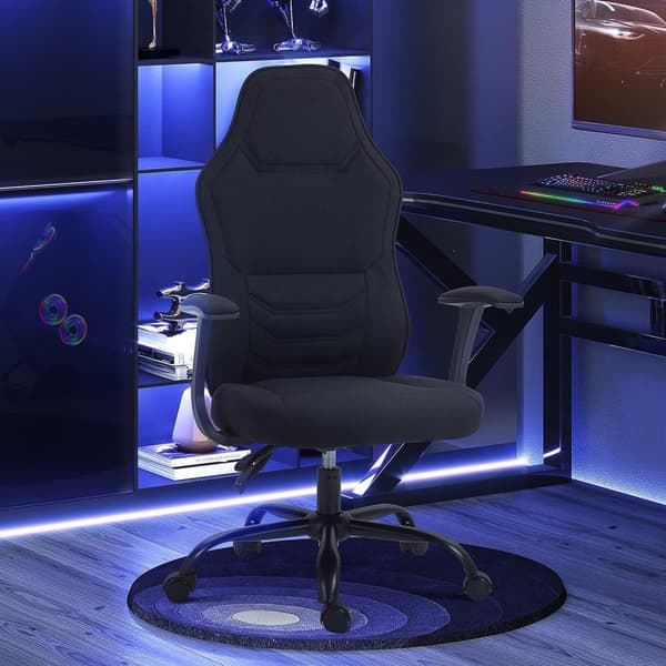 Rootz Gaming Office Chair With Wheels - Ergonomic Seat - Strik tekstur - Højdejusterbar - 65L x 59W x 106,5-113h cm