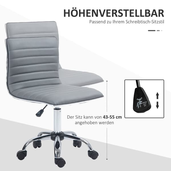 Rootzin korkeuden säädettävä salonkituoli - kääntyvä tuoli - toimistotuoli - enimmäismäärä - 48 x 52 x 78-90 cm - harmaa - faux nahka