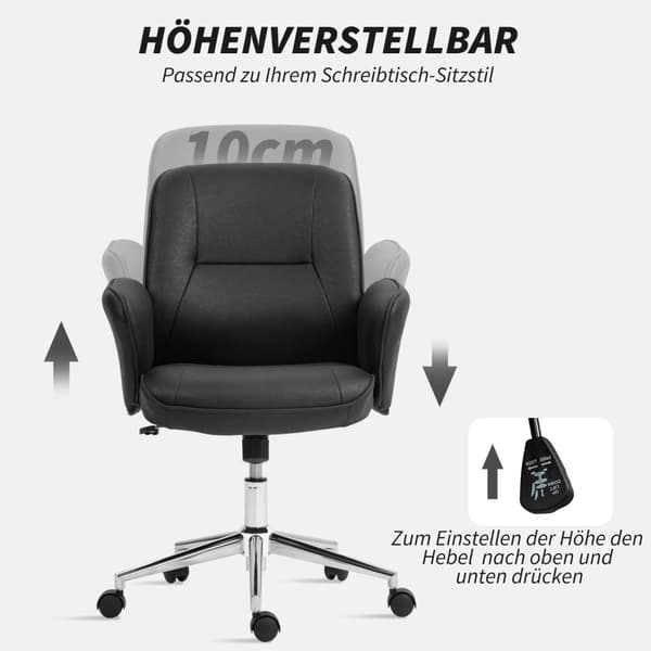 Rootz Office -tuoli - Ergonominen työpöytätuoli - hengittävä istuimet - Korkeus säädettävä mukavuuteen - 67 cm x 69 cm x 92-102 cm - musta