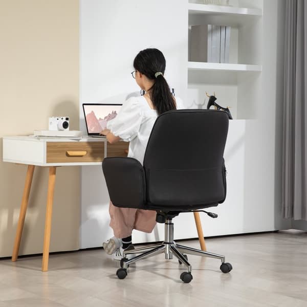 Rootz Office -tuoli - Ergonominen työpöytätuoli - hengittävä istuimet - Korkeus säädettävä mukavuuteen - 67 cm x 69 cm x 92-102 cm - musta