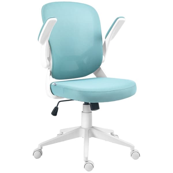 Rootz Office Chair - Ergonomic Desk Stol - Justerbar svängbar stol - fällbara armstöd - 59 cm x 58 cm x 96-106 cm - Blue Mesh