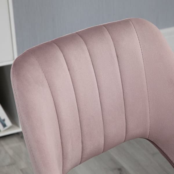 Rootz Office Stol - Ergonomisk drejestol - Rotatabelt sæde - Velvet Comfort - 49 cm x 60 cm x 79-91 cm - Pink