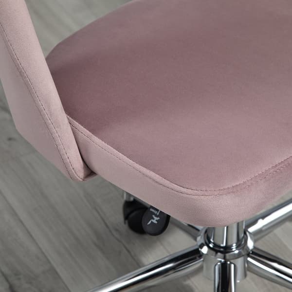Rootz Office Stol - Ergonomisk drejestol - Rotatabelt sæde - Velvet Comfort - 49 cm x 60 cm x 79-91 cm - Pink