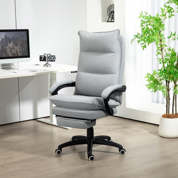 Rootz Massage Office Chair - Desk Chair - Ergonomic Swivel - Comfort & Support - 70cm x 62 cm x 120-130 cm, grå