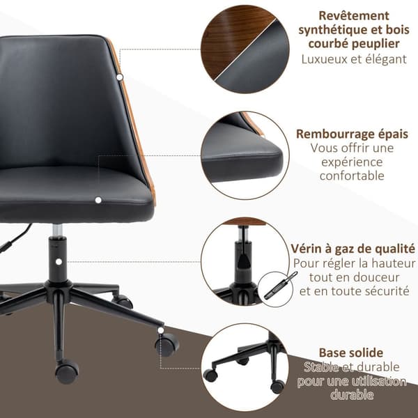 Rootz Office -tuoli - Manager -tuoli - Vintage -istuimet - Ergonominen mukavuus - 52W x 63d x 76-86H cm