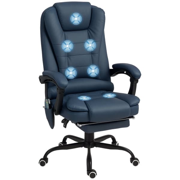 Rootz Massage Office Ordförande - Ergonomisk ordförande - Reclining Office Chair - 7 Vibrationspunkter - 67L X 67W X 111-121H CM - Upp till 120 kg