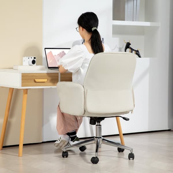 Rootz Office Chair - Desk Stol - Executive Seat - Höjd justerbar - 67 cm x 69 cm x 92-102cm - White