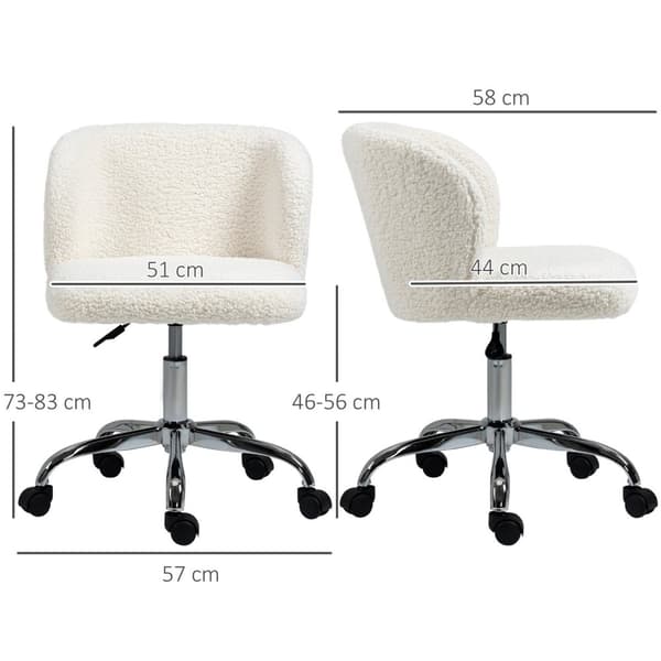 Rootzin toimistotuoli - kääntyvä tuoli - korkeussäädettävä tuoli - ergonominen tuki - 57 cm x 58cm x 73-83cm - lampaannahkakansi