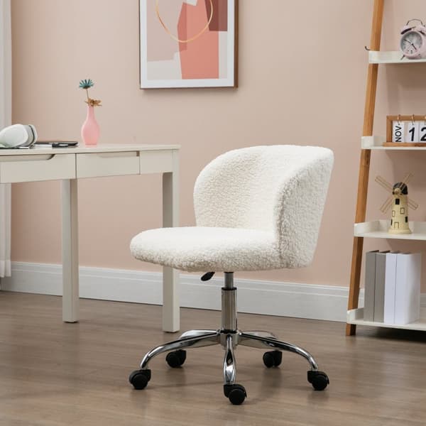 Rootzin toimistotuoli - kääntyvä tuoli - korkeussäädettävä tuoli - ergonominen tuki - 57 cm x 58cm x 73-83cm - lampaannahkakansi