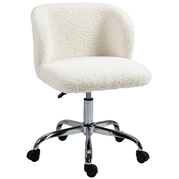 Rootz Office Chair - Drejestol - Højdejusterbar stol - Ergonomisk support - 57 cm x 58 cm x 73-83 cm - Sheepskin -dækning