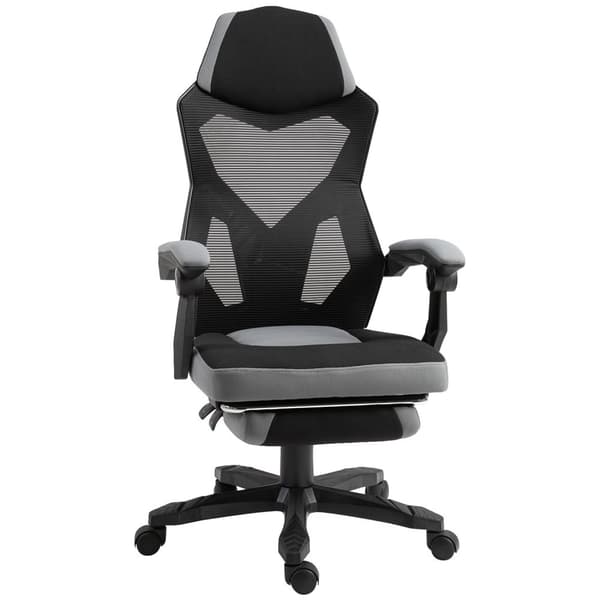 Rootz Office Chair - Gaming Chair - höjdjusterbar - Ergonomisk - Mesh Comfort - 58W x 63d x 112-122h cm - Grå och svart