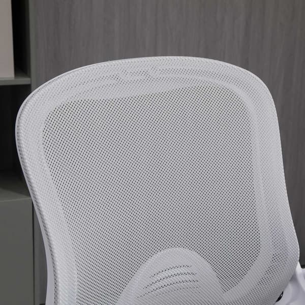 Rootz -kontorstol - Ergonomisk sæde - skrivebordsstol - Højdejusterbar fodstøtte - 64L x 60W x 106-126H cm - Grå og hvid