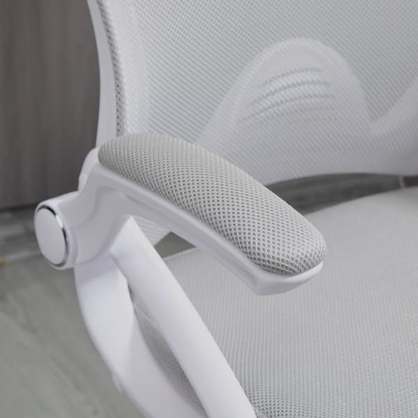 Rootz -kontorstol - Ergonomisk sæde - skrivebordsstol - Højdejusterbar fodstøtte - 64L x 60W x 106-126H cm - Grå og hvid