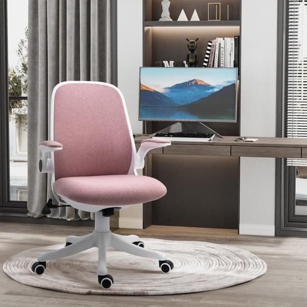 Rootz Pink Office -tuoli - Pöytätuoli - Ergonomiset istuimet - Säädettävä lannerangan tuki - 62,5 cm x 60cm x 94-104 cm