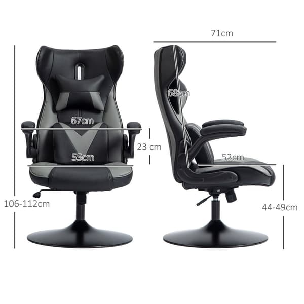 Rootz Rocking Gaming Chair - Swivel Seat - Ergonomic Stol - Højde Justerbar - 67 cm x 71 cm x 112 cm - Ultimate Comfort