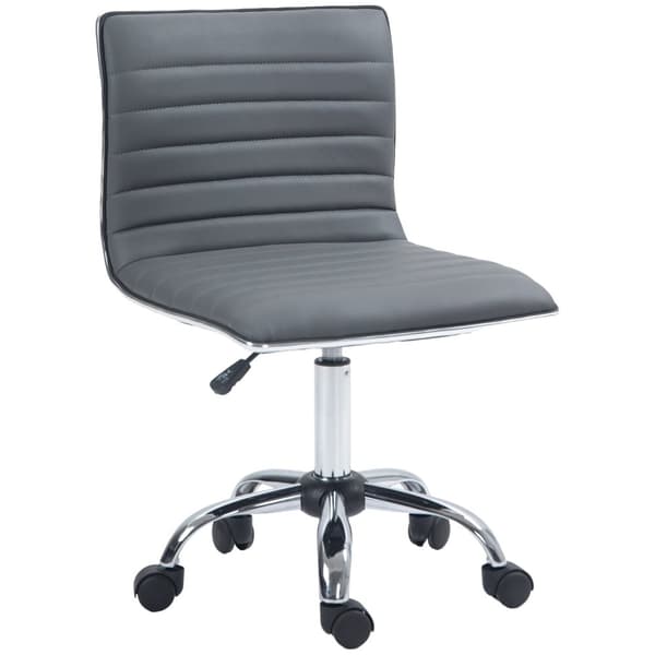 Rootz Swivel Stol - Kontorstol - Salon sæde - Højde justerbar 43-55 cm - Faux læderkomfort - 48L x 52W x 78-90H cm