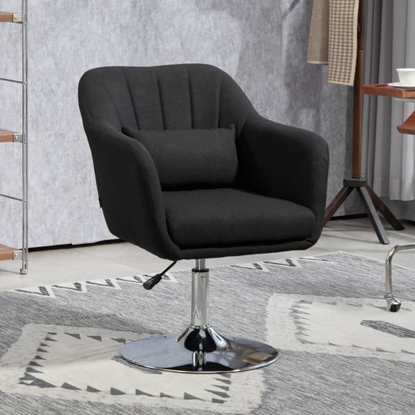 Rootz Swivel Office Stol - Højdejusterbar - Roterende lænestol - Maksimal komfort - 60 cm x 60 cm x 79-91 cm - Sort