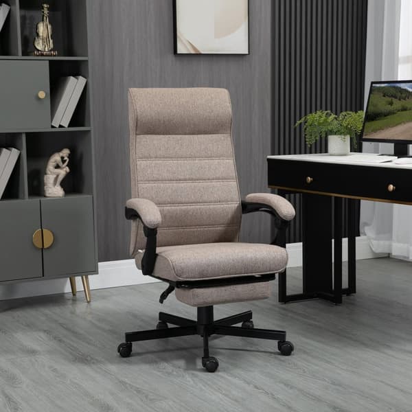 Rootz Swivel vippende kontorstol - Højdejusterbar - Ergonomisk siddepladser - Linned Look - 68W X 67d x 106-114h cm - Komfortabel og luftig