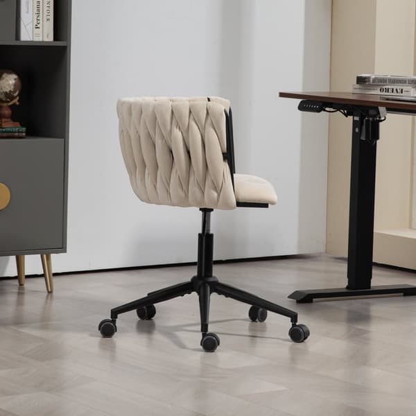 Rootz fløjlsagtig blød kontorstol - 360 ° drejning - Ergonomisk siddepladser - Højdejusterbar - 56 cm x 52 cm x 73 cm