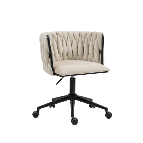 Rootz fløjlsagtig blød kontorstol - 360 ° drejning - Ergonomisk siddepladser - Højdejusterbar - 56 cm x 52 cm x 73 cm