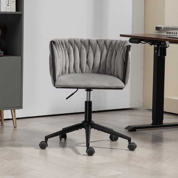 Rootz samettinen pehmeä toimistotuoli - ergonominen pöytätuoli - 360 ° pyörivä kääntyvä tuoli - korkeus säädettävä - 56 cm x 52 cm x 73cm