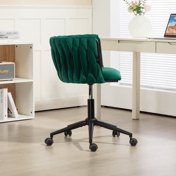 Rootz fløjlsagtig kontorstol - 360 ° Rotatable - Højdejusterbar - Ergonomisk komfort - 56x52x73cm