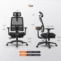 Miniatyrbild 4 av 4: NEWTRAL MagicH-BP ergonomisk stol med fotstöd, automatiskt efterföljande ryggstöd, adaptivt nedre ryggstöd