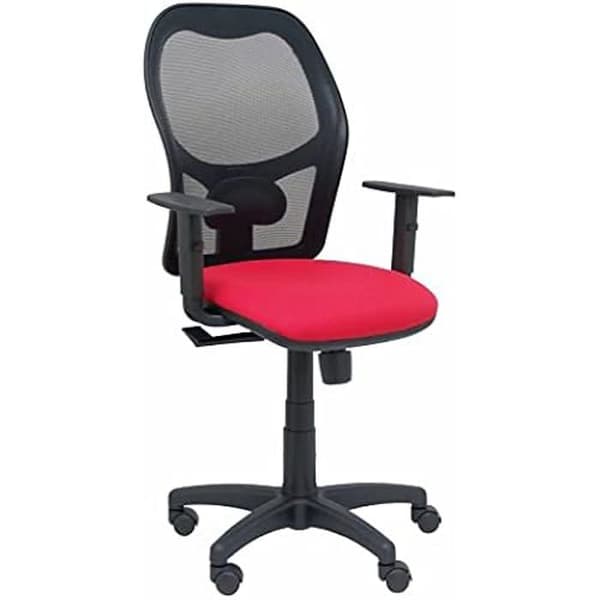 Kontorsstol - PIQUERAS Y CRESPO - Alocén - Black Mesh - Bali Red Seat - Justerbara armstöd
