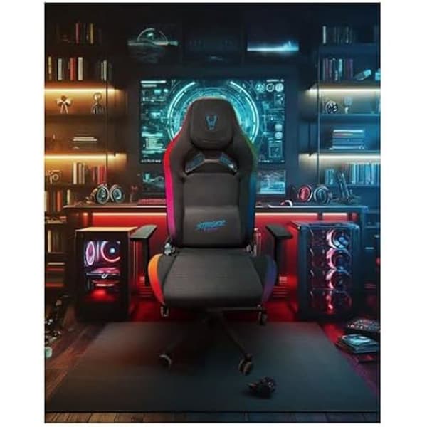 Gaming Chair - WOXTER - Stinger Station Elite RGB - Anti-Stain Tyg - 3D Armstöd - RGB LED-lampor