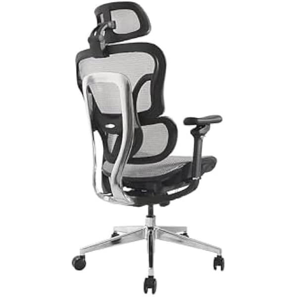 Utrustad ergonomisk kontorsstol med nackstöd och armstöd