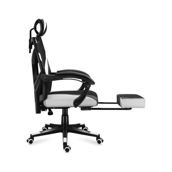 HUZARO COMBAT 5.0 spelstol Vit, Justerbar höjd, Kontorsstol, Svankstöd, Fotstöd, Nackstöd, Gaming PC